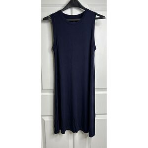Daily Ritual Women's Small Sleeveless Shirt Dress Dark Navy Blue